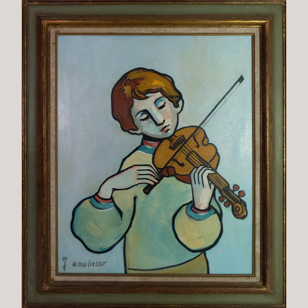Ensemble De Quatre Portraits Du Milieu Du Siècle – Signé « Almuñecar », Huile Sur Toile-photo-6