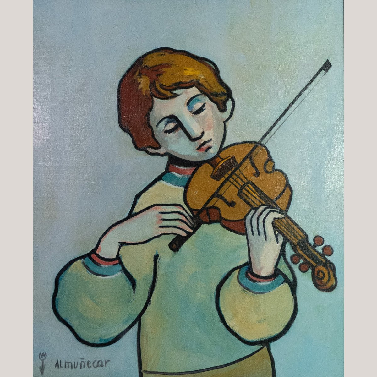 Ensemble De Quatre Portraits Du Milieu Du Siècle – Signé « Almuñecar », Huile Sur Toile-photo-7