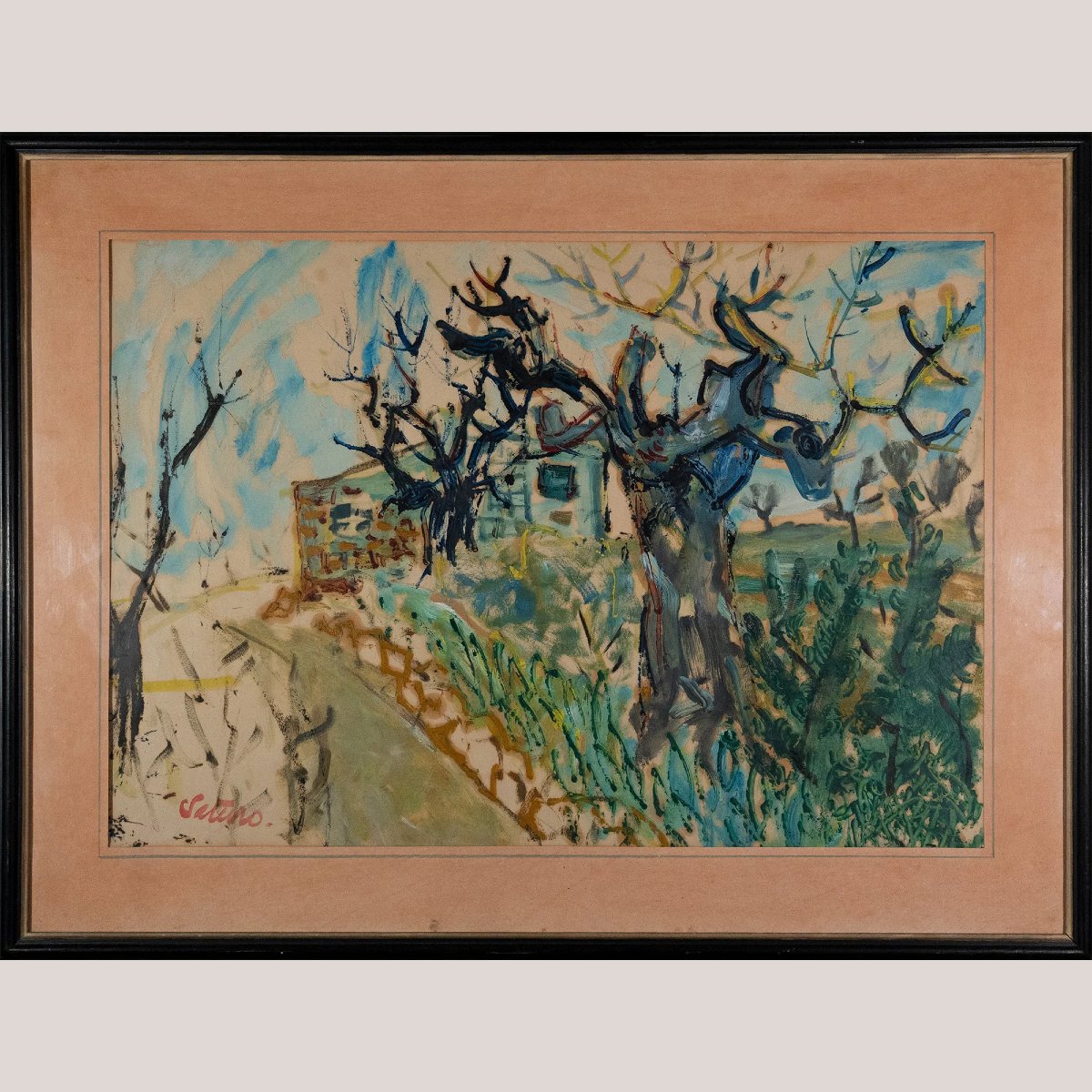 Chemin De Vigne Hivernal Aux Arbres Nus – Saturo-photo-2