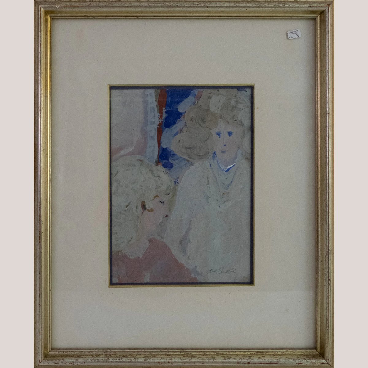 Scène de table florale et deux femmes – Paire de tableaux de Carlos Cardella-photo-3