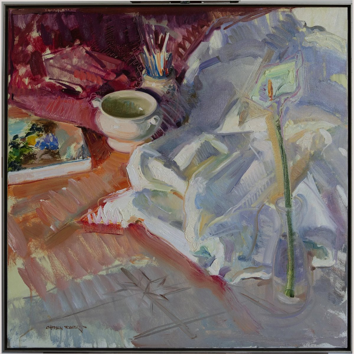 Nature morte avec tasse et pot à pinceaux par Carmen Roger-photo-2