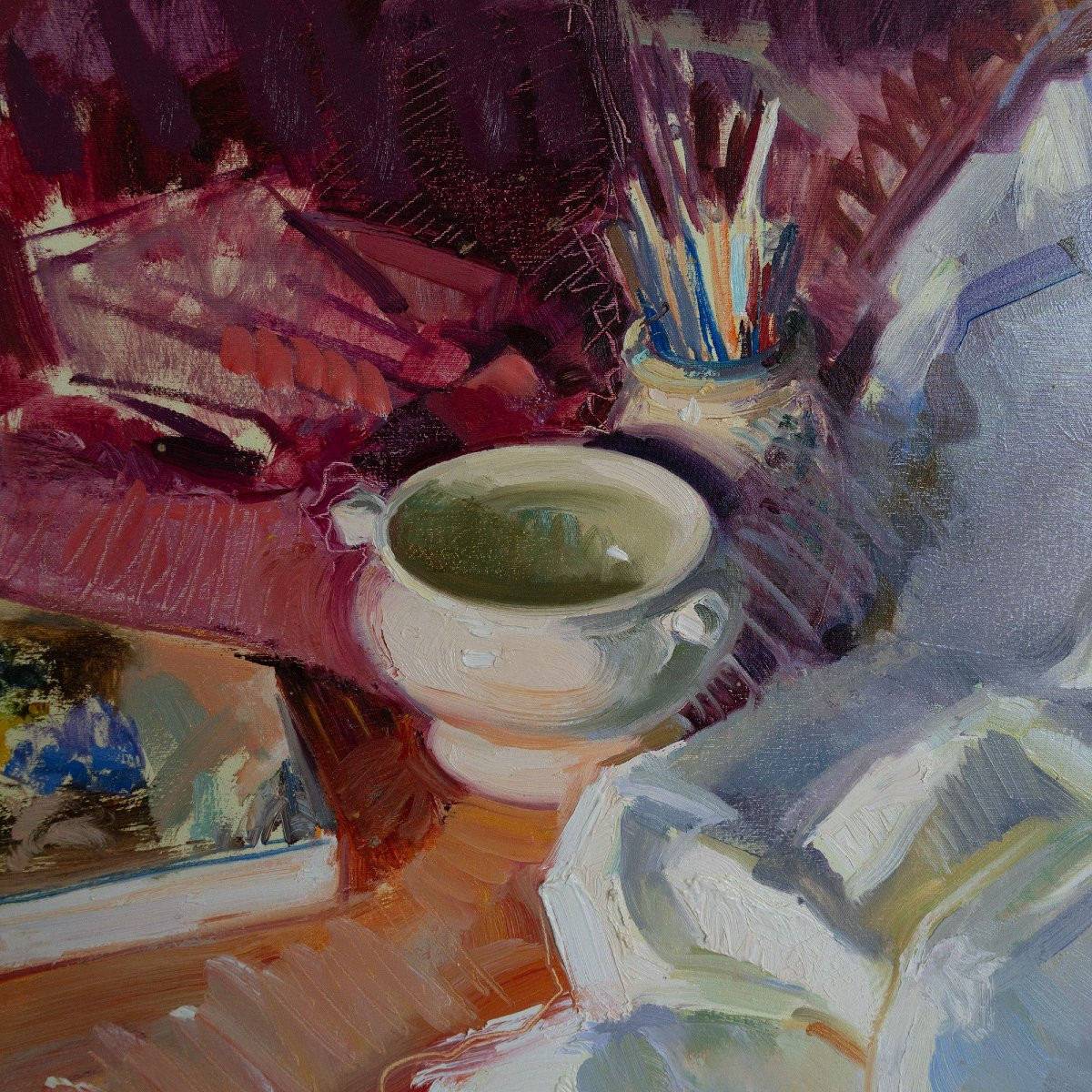 Nature morte avec tasse et pot à pinceaux par Carmen Roger-photo-4