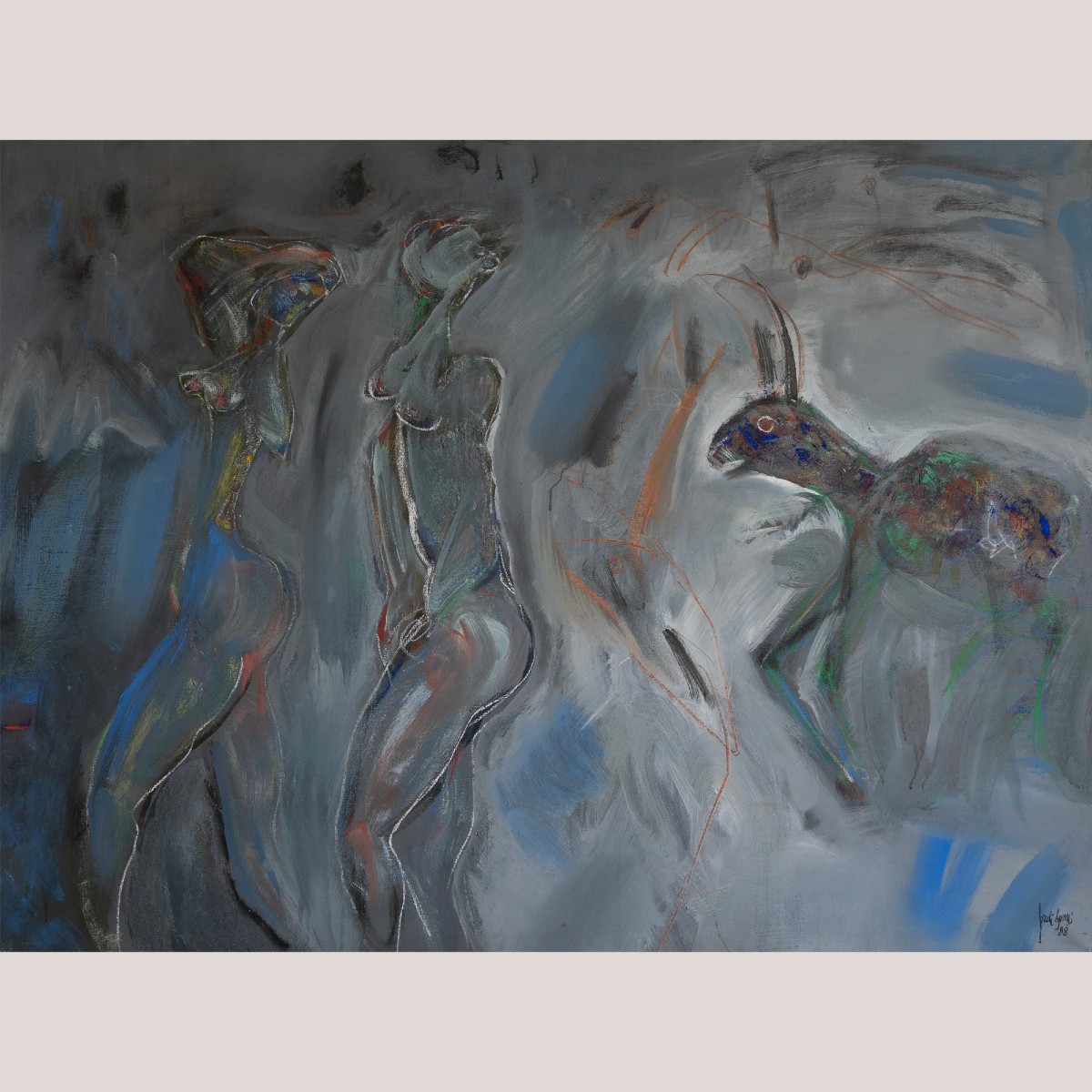 Figures et lièvre – Figuration abstraite de Jordi Samsó