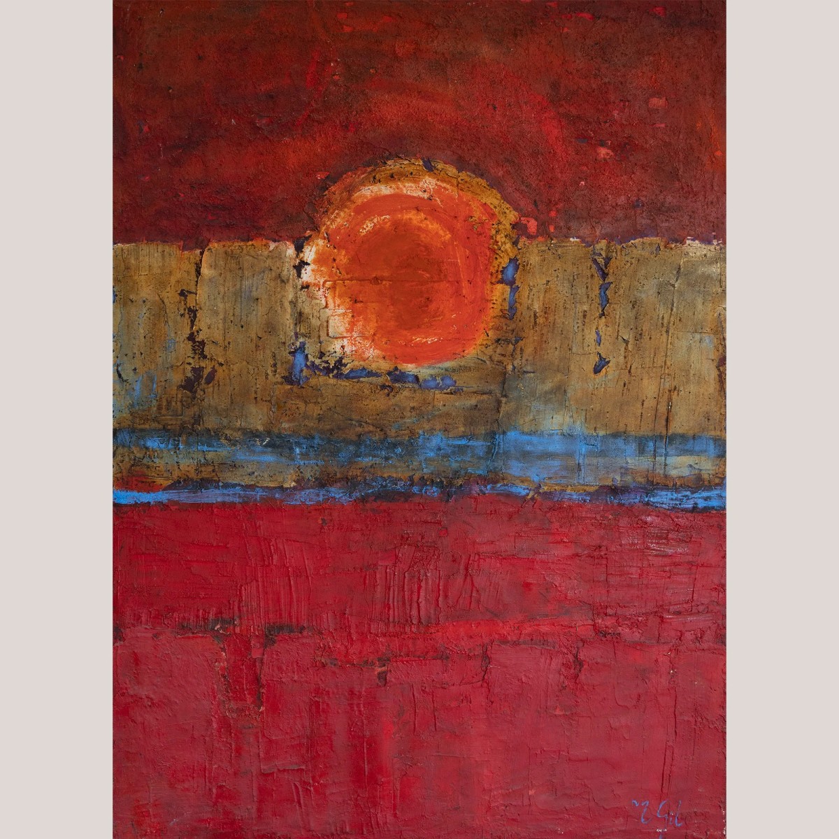 Abstract Sun Over Horizon By Mamen Gil-photo-2