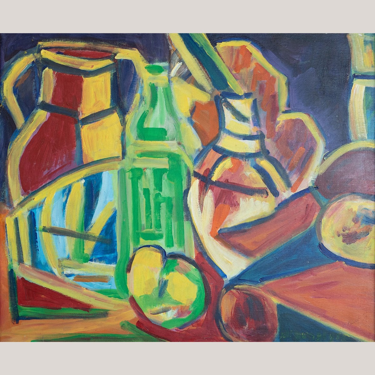 Still Life With Bottles And Fruit - Karl Schmidt-rottluff - Follower