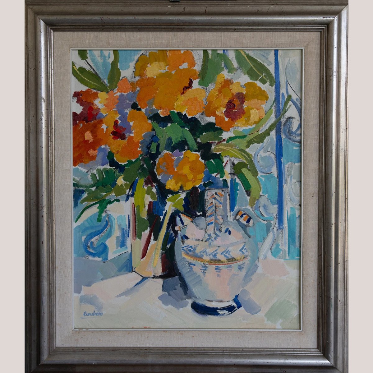 Nature morte aux fleurs d'oranger – Peinture à l'huile originale-photo-3