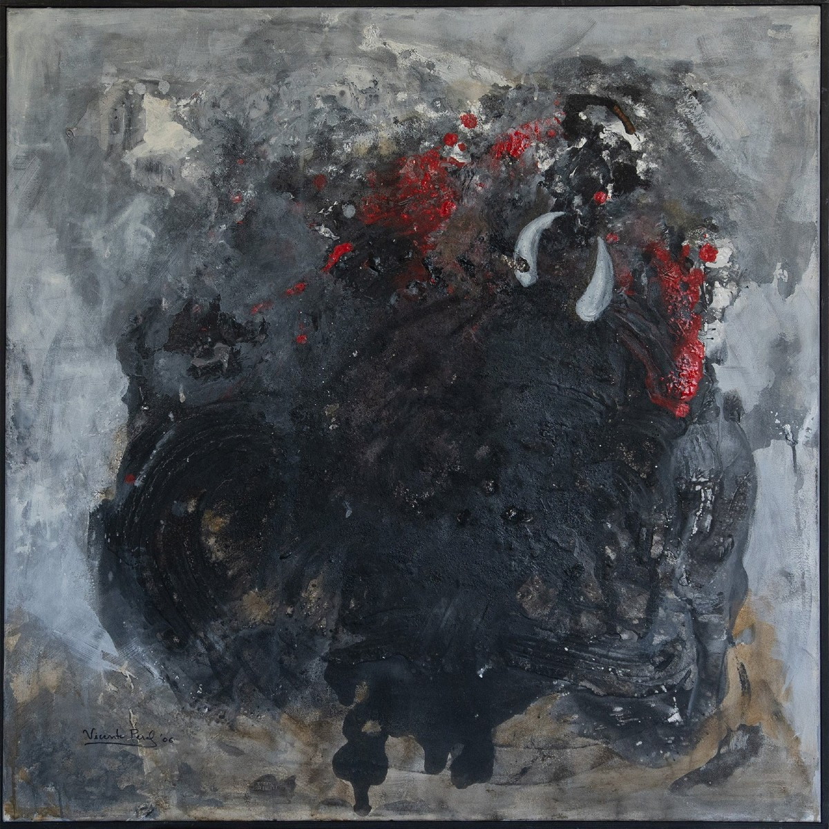 Composition expressionniste abstraite – Technique mixte originale sur toile-photo-3