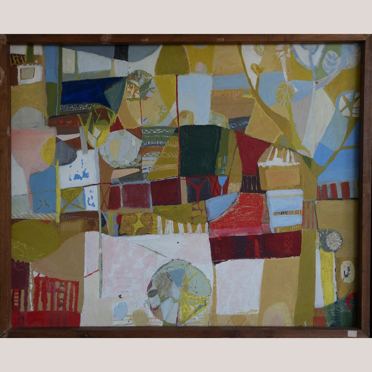 Large Abstract Oil Composition – Mid-20th Century - Signed Lita-photo-3