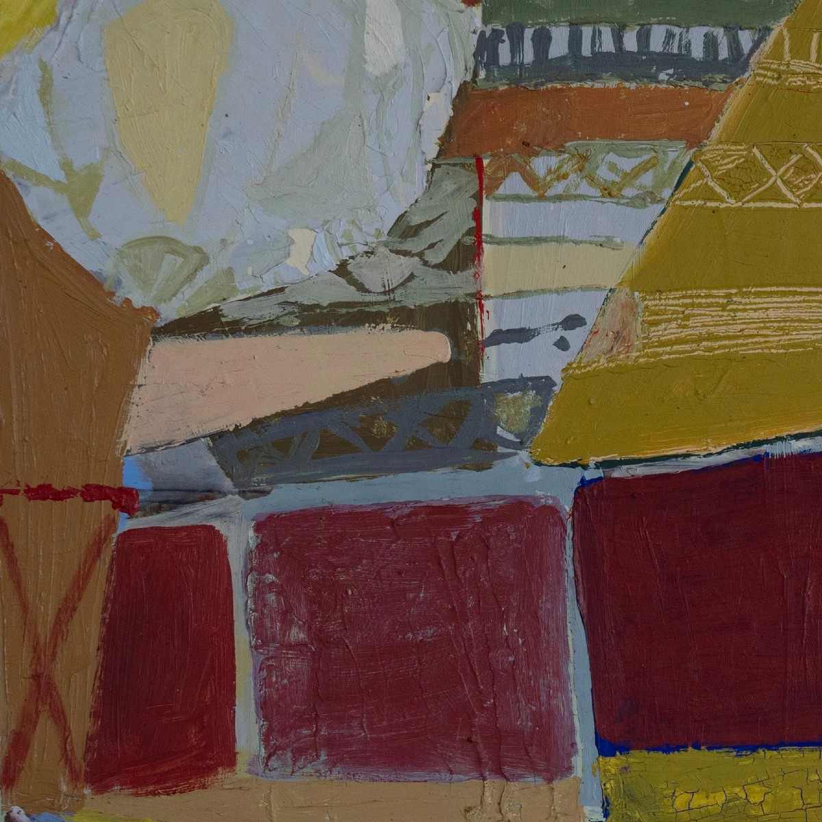 Large Abstract Oil Composition – Mid-20th Century - Signed Lita-photo-4