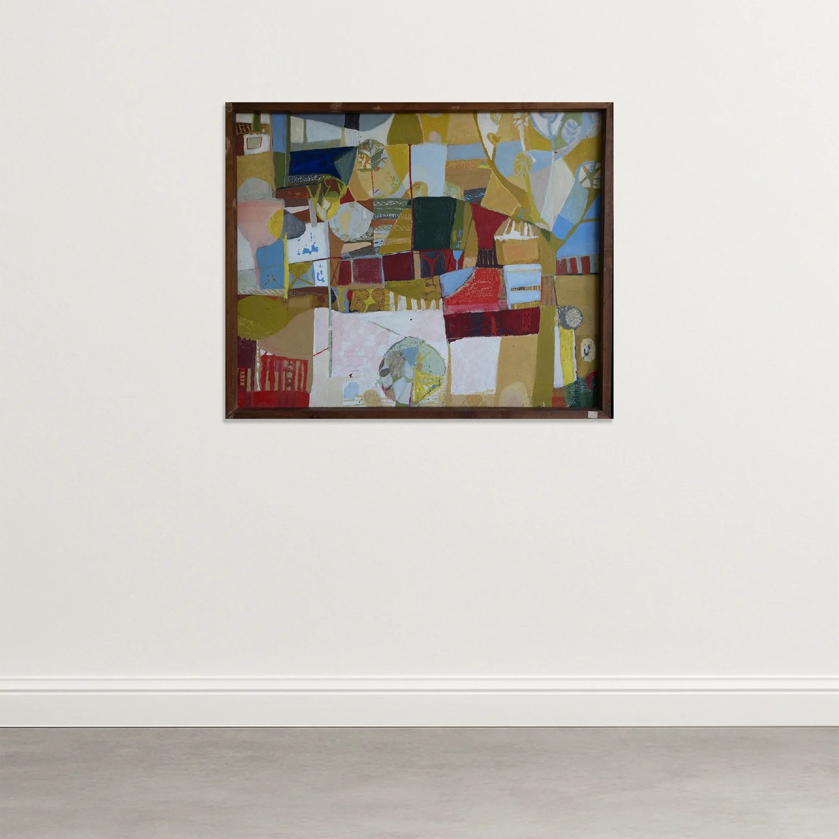Large Abstract Oil Composition – Mid-20th Century - Signed Lita