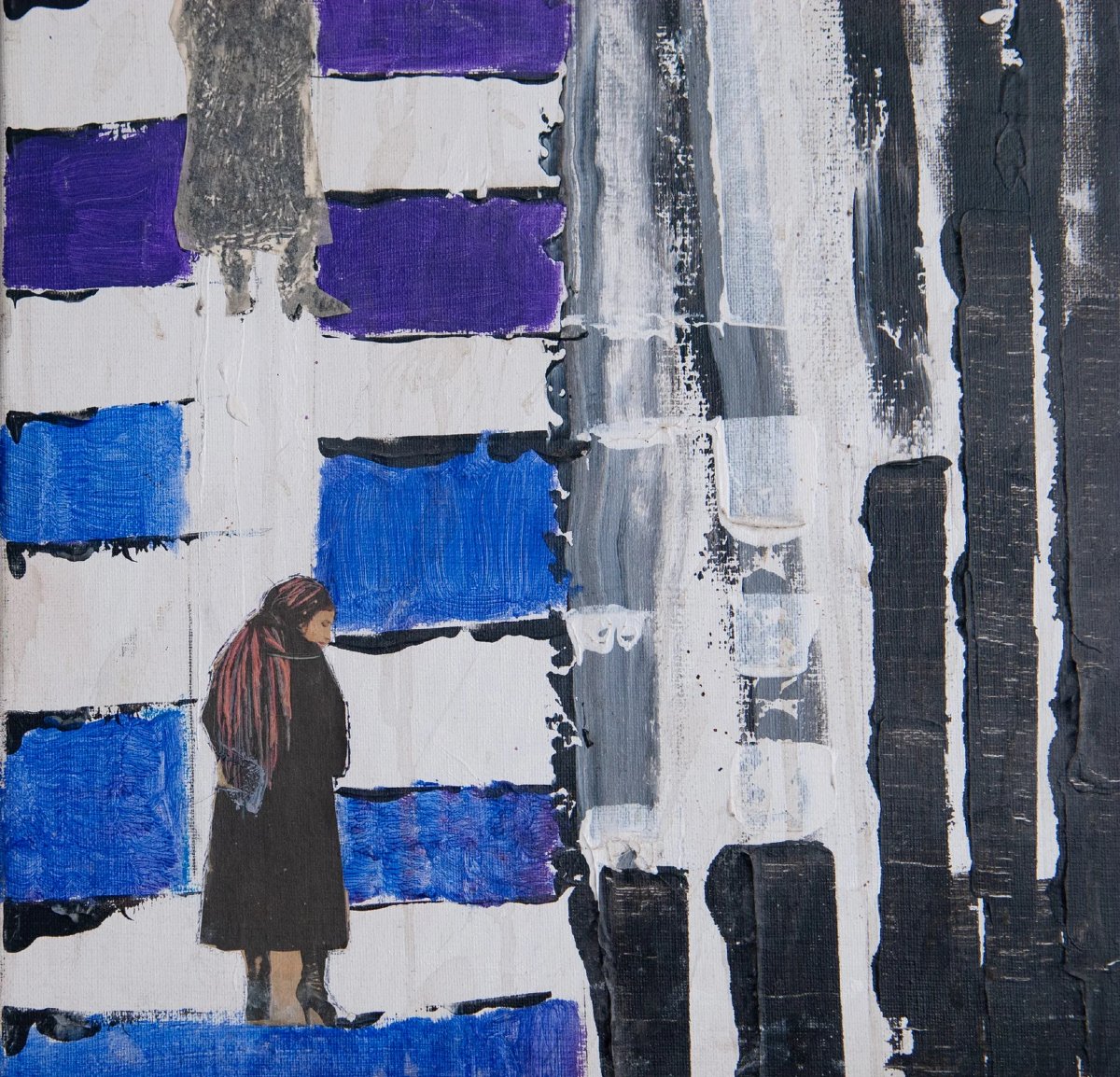 Huile expressionniste sur toile - Signée C Bravo-photo-4