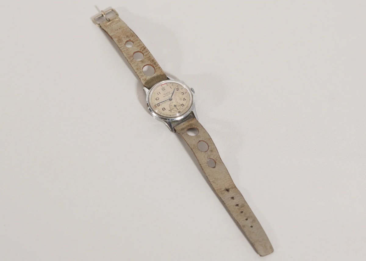 Montre militaire Omega « Telefoot Breveté » – Rare montre suisse en état de marche-photo-3