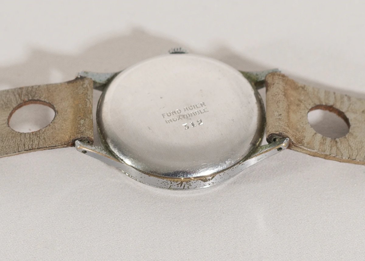 Montre militaire Omega « Telefoot Breveté » – Rare montre suisse en état de marche-photo-1