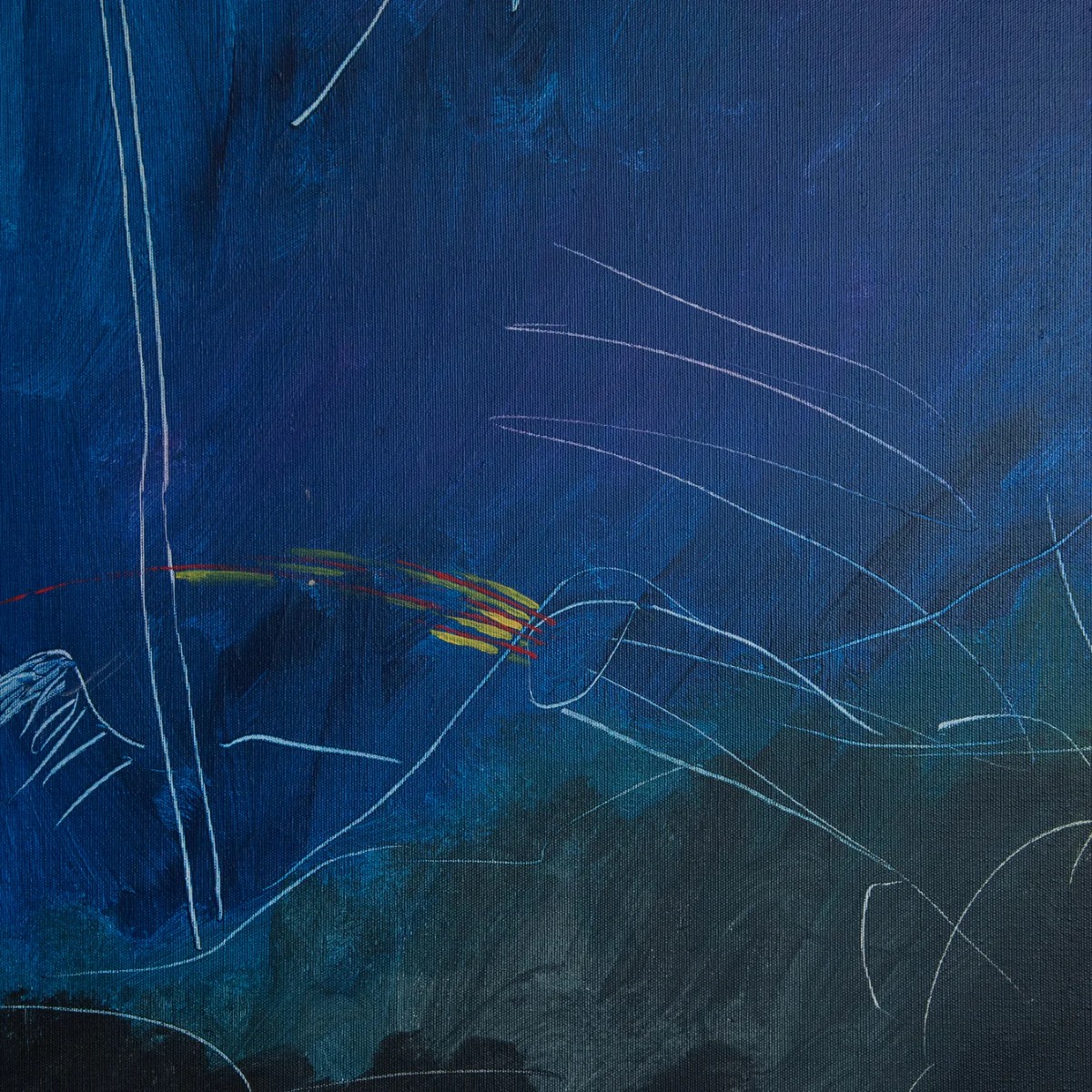 Abstract Nocturnal Composition – Signed, Artist Presently Unidentified-photo-4