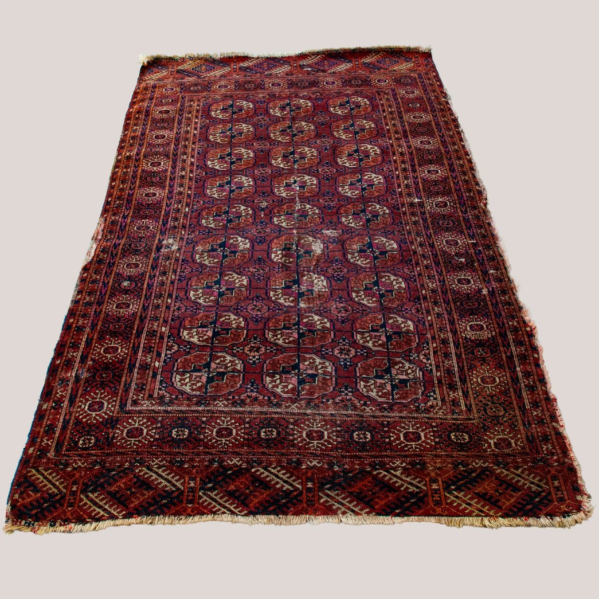 Antique Ersari Beshir Tribal Rug – Hand-knotted Wool-photo-2