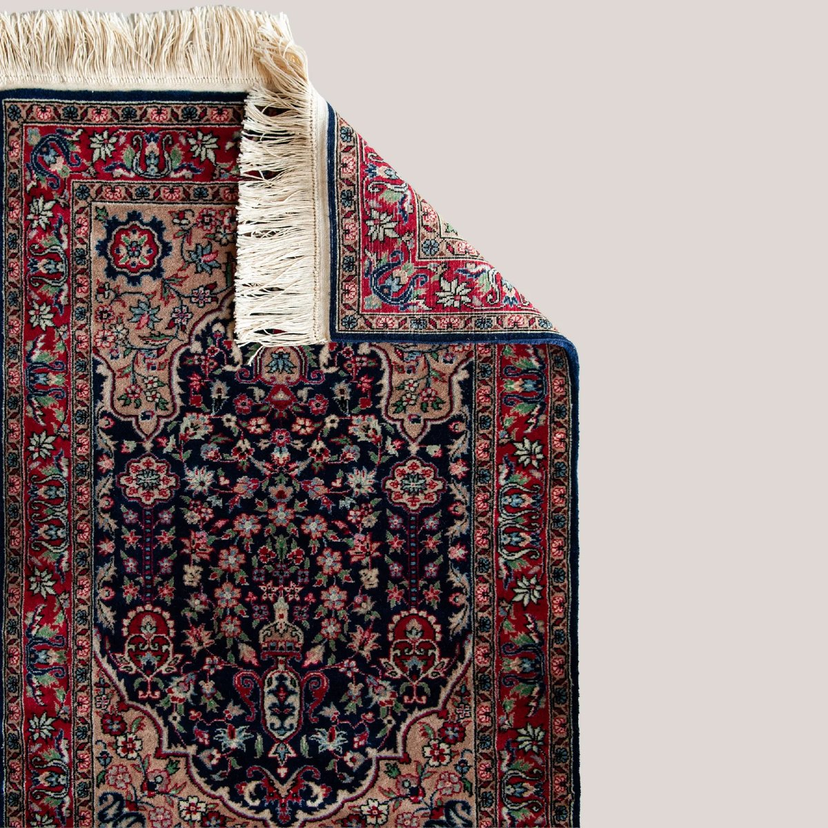 Vintage Persian-style Floral Rug – Hand-knotted Wool-photo-3