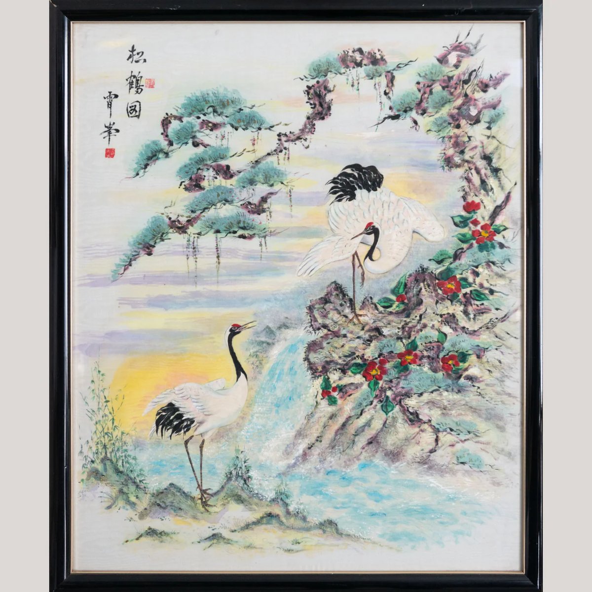 Pine And Cranes Landscape, Attributed To Xue Hua-photo-2
