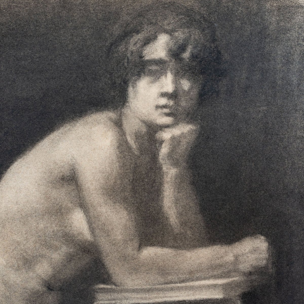 Étude de nu masculin – Artiste actuellement inconnu-photo-3