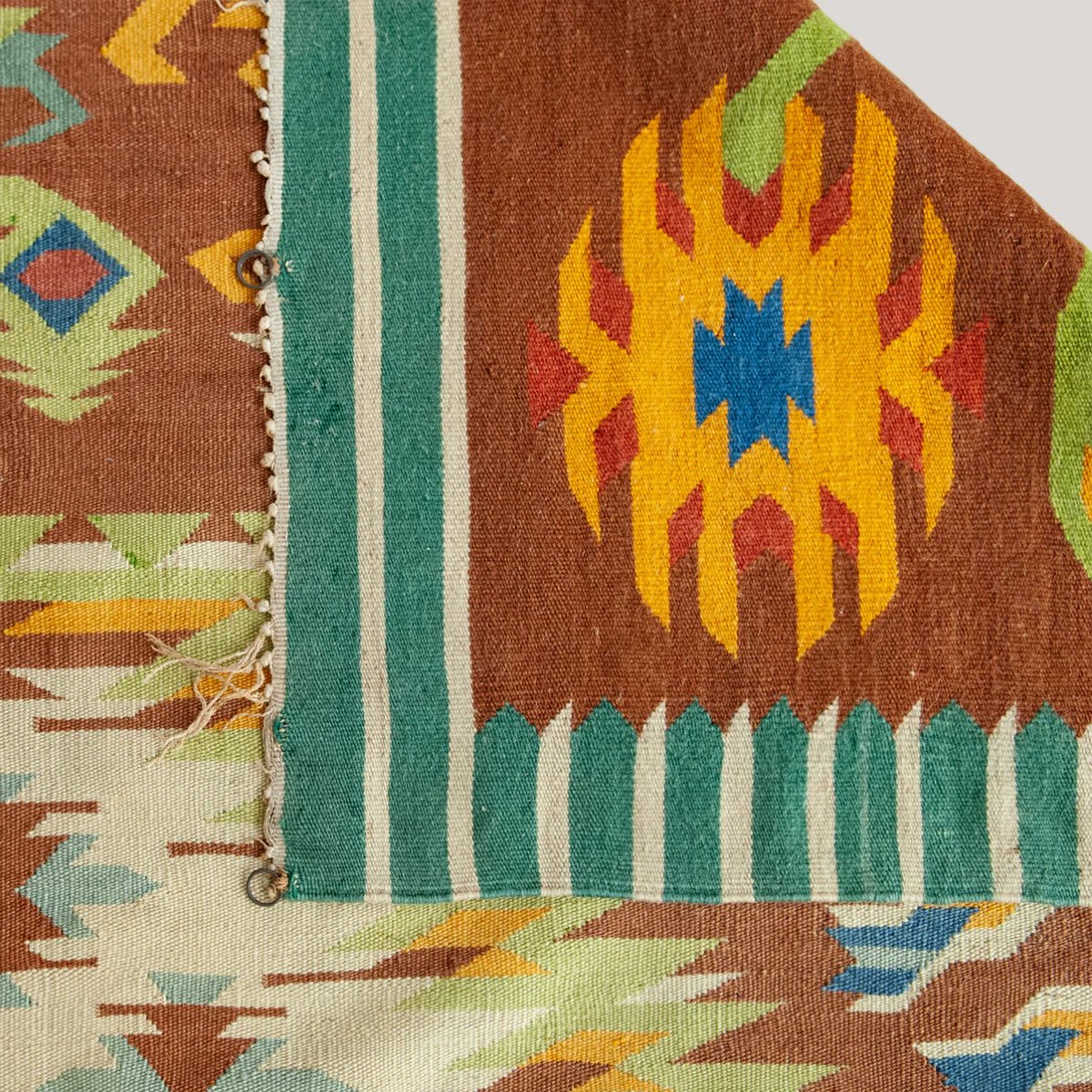 Large Vintage Anatolian Hand-knotted Kilim Rug – Turkey-photo-2