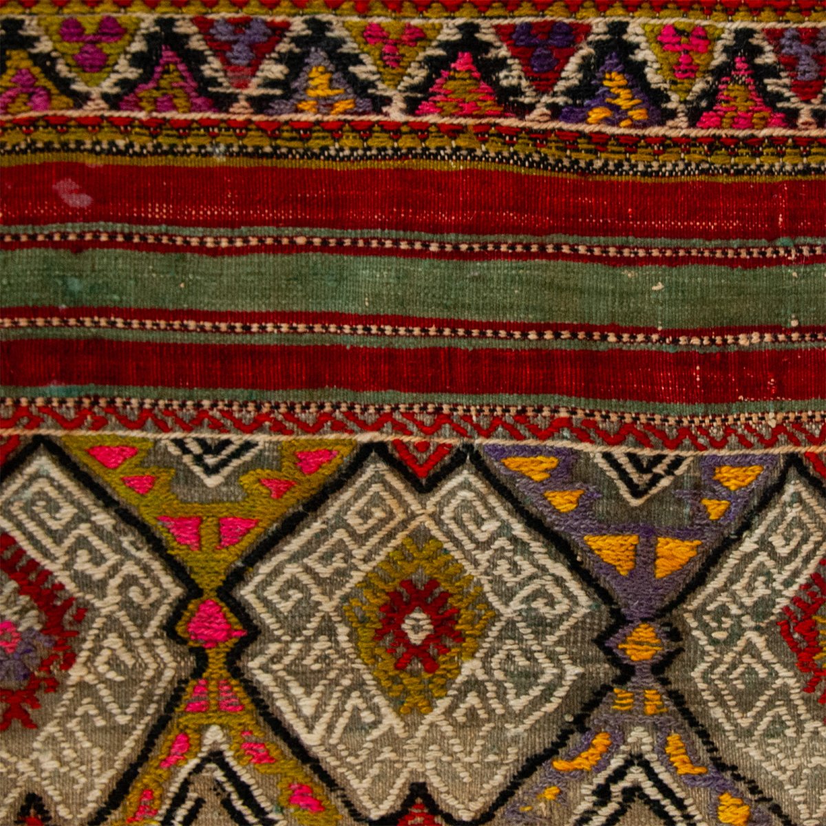 Sac tissé géométrique anatolien vintage noué à la main - Turquie-photo-3