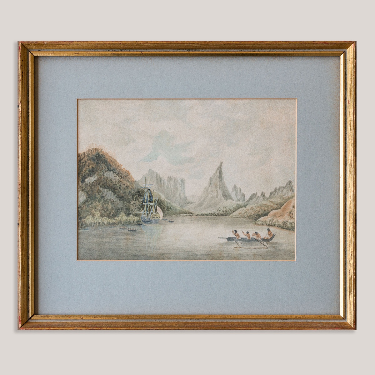 Les missionnaires de Taloo Harbour à Tahiti après Michael Angelo Rooker