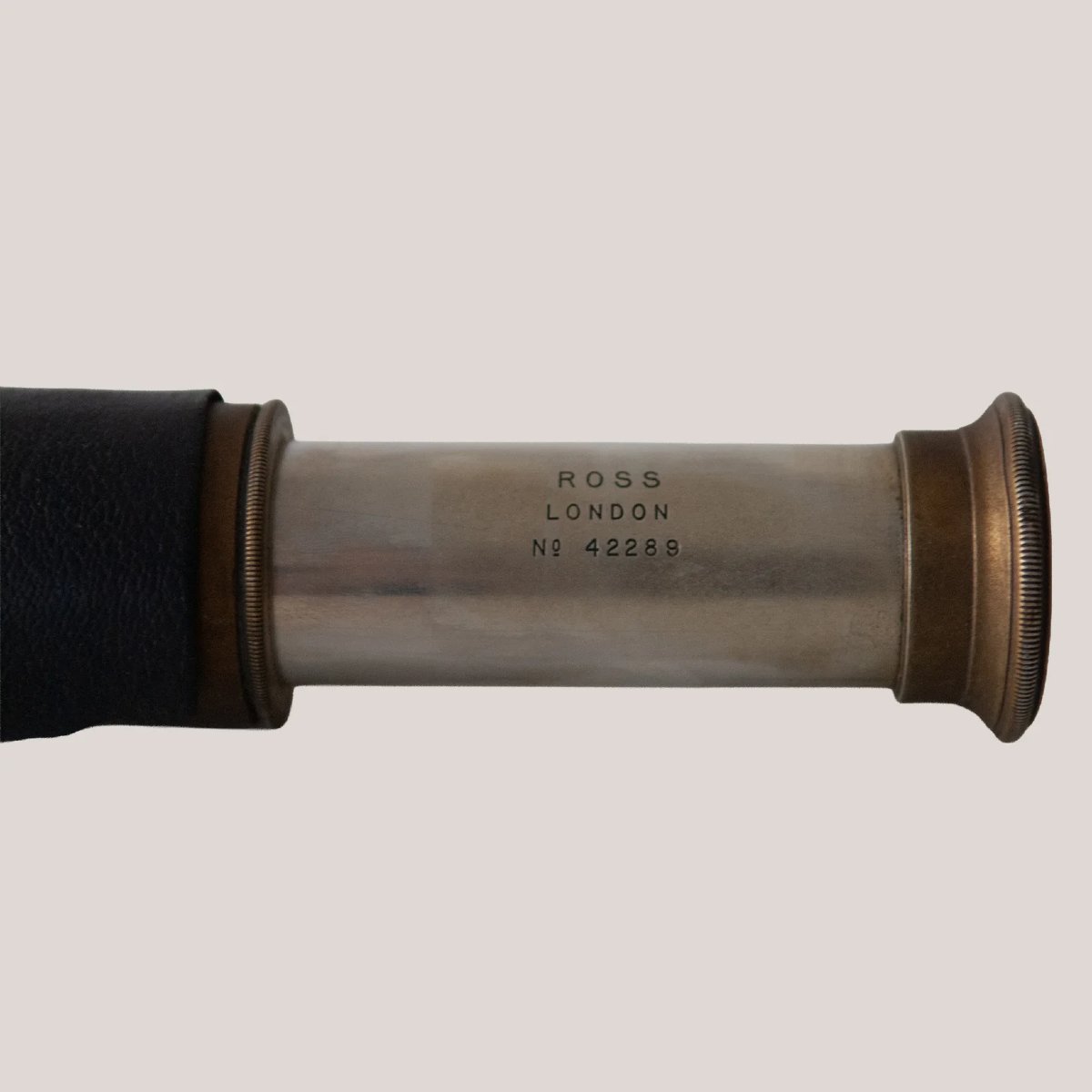 Ross London Marine Brass And Green Sharkskin Shagreen Telescope-photo-4