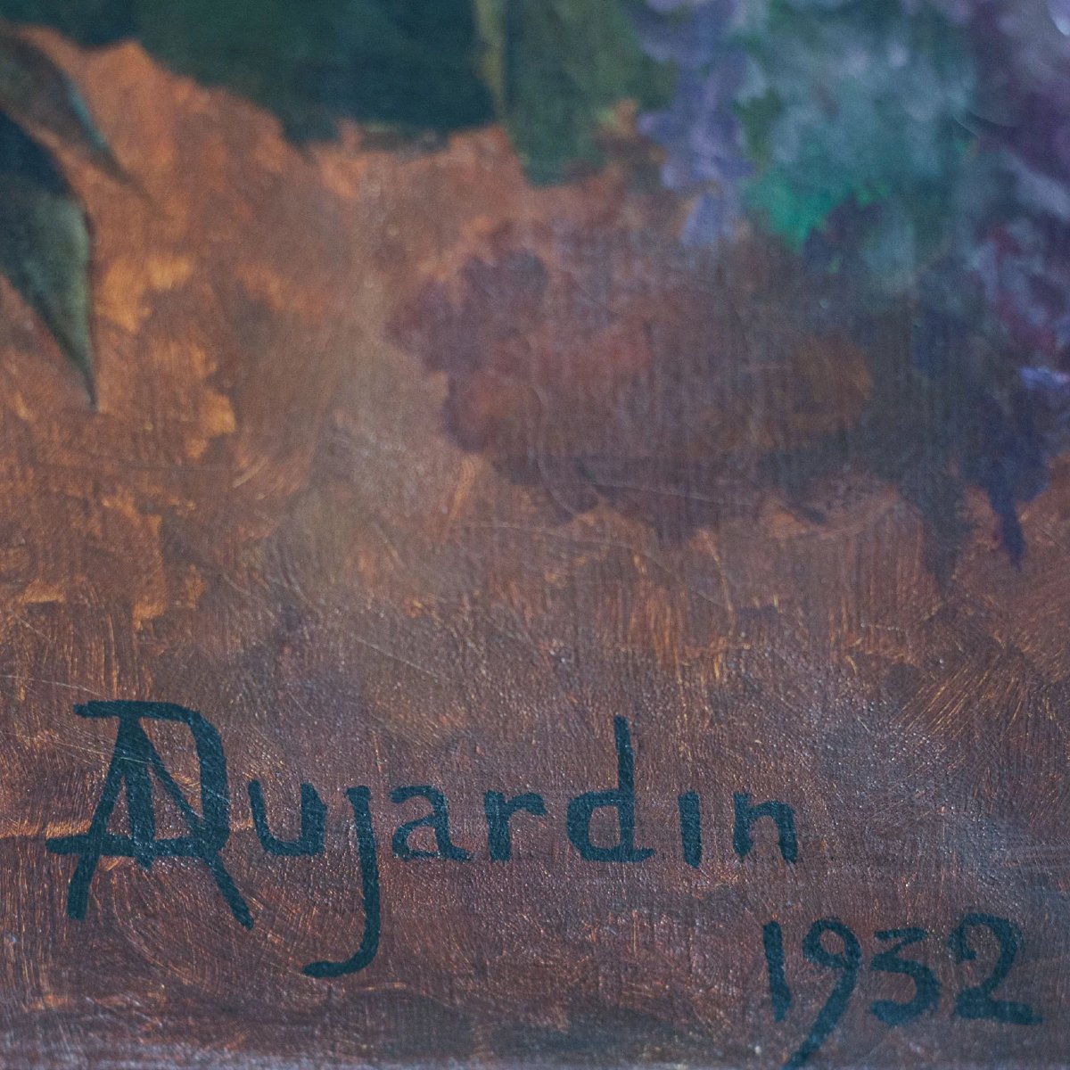 Floral Still Life In Vase - Signed And Dated - Oil On Canvas-photo-6