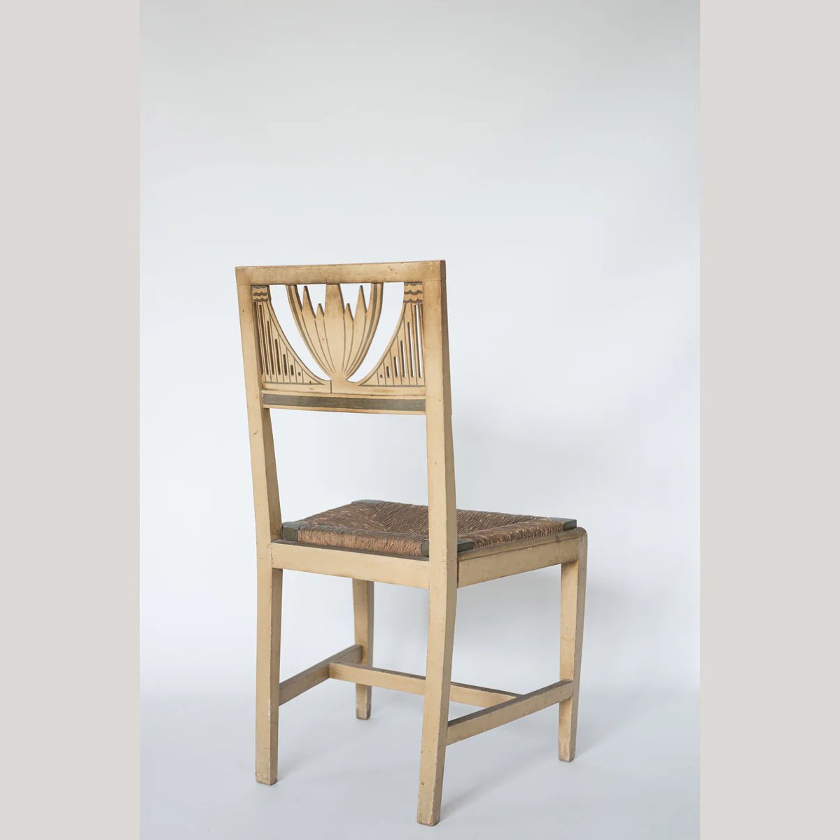 Set Of Four Neoclassical Painted Dining Chairs-photo-2