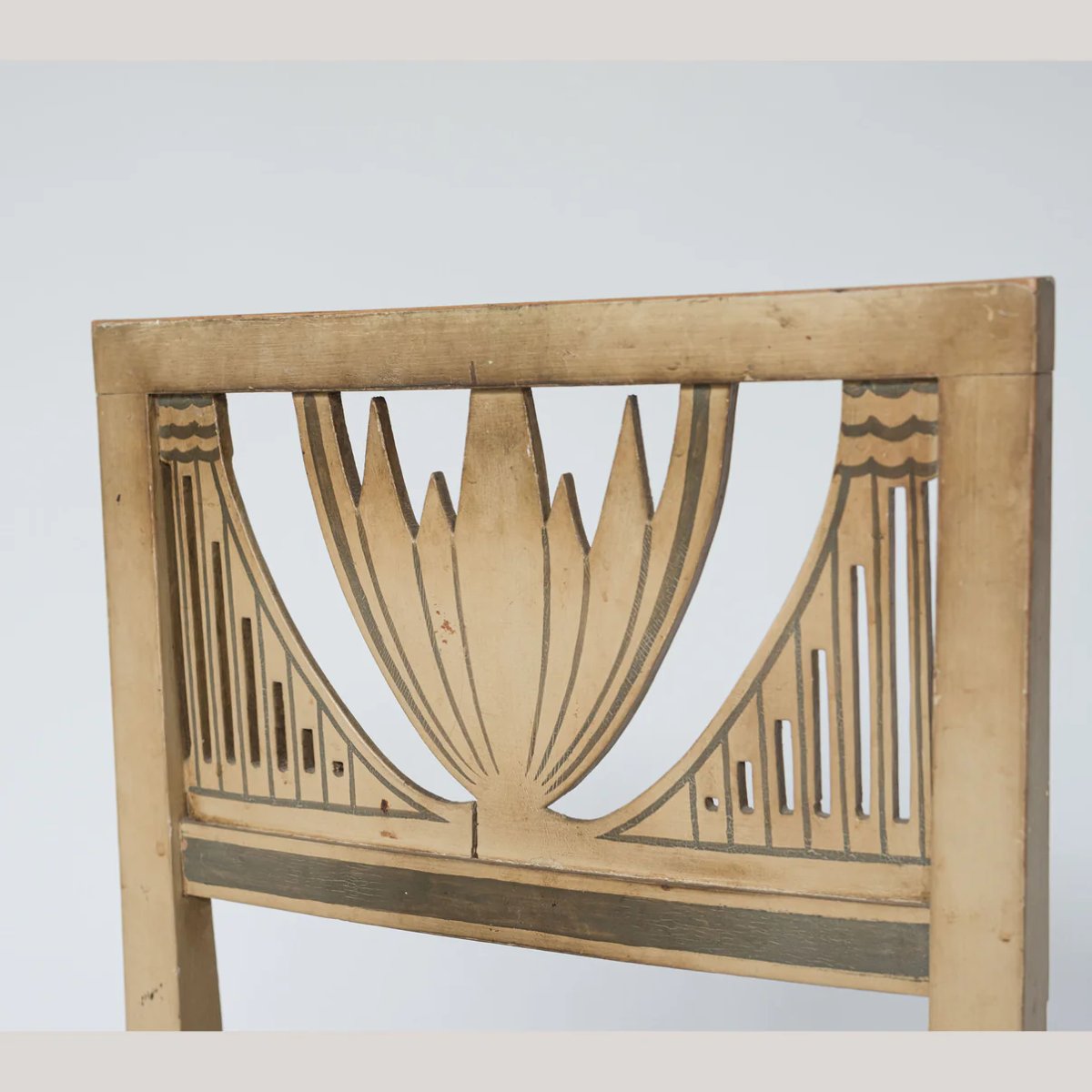 Set Of Four Neoclassical Painted Dining Chairs-photo-3