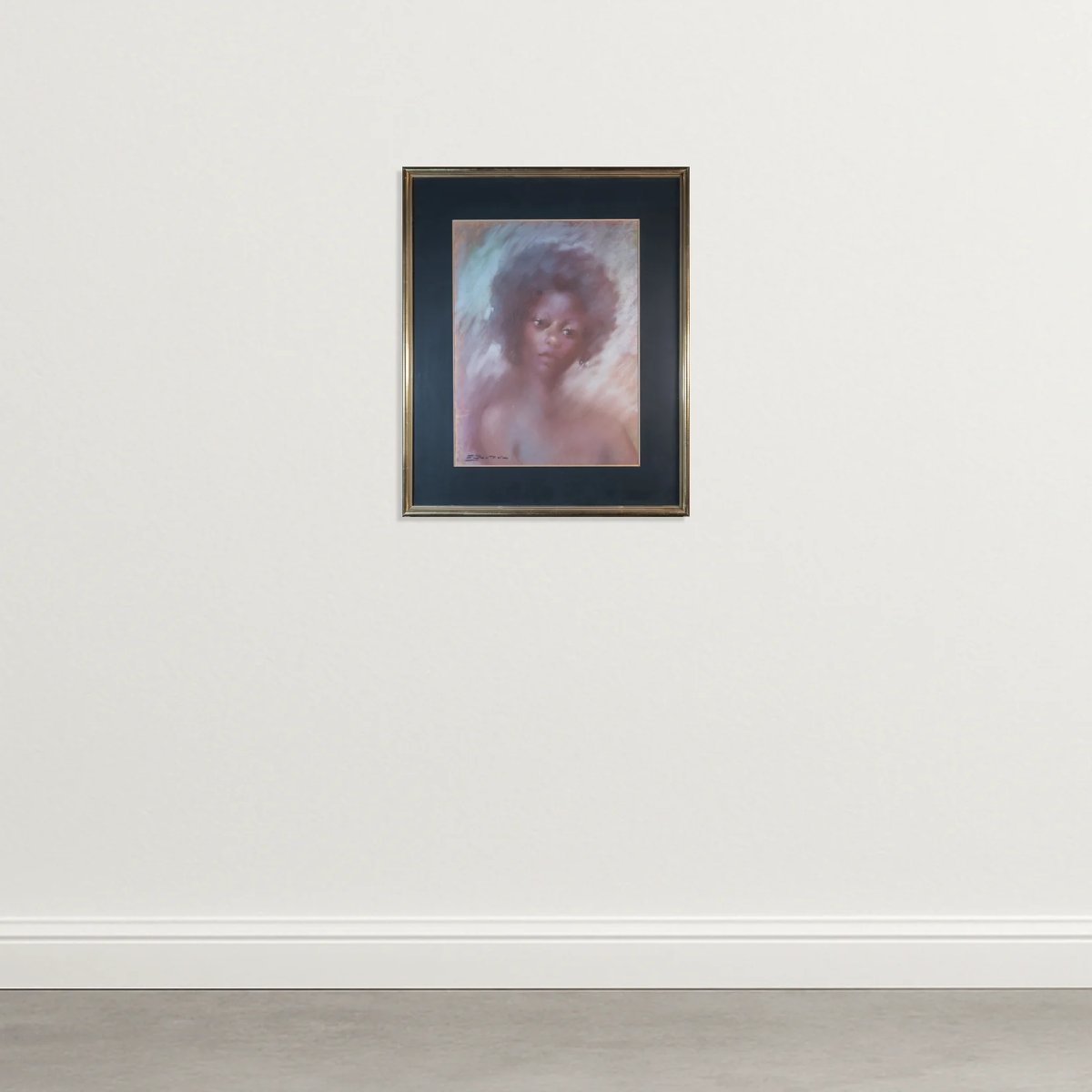 Vintage Pastel Portrait Of A Young Woman - Signed-photo-2