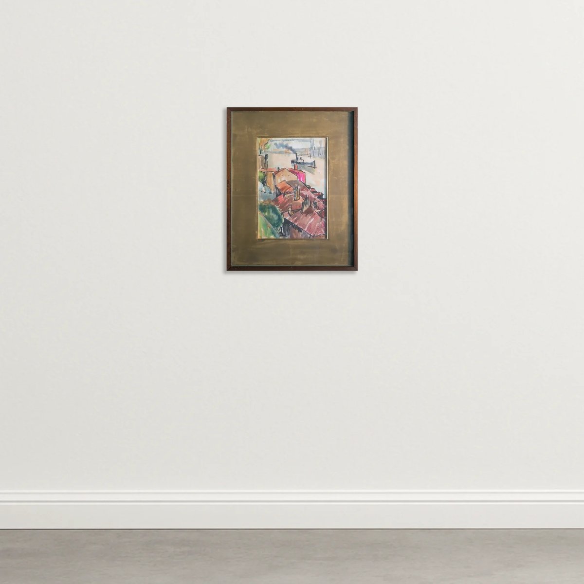 Rafael Ortiz Alfau - Toits du port - Peinture d'influence cubiste et impressionniste-photo-2