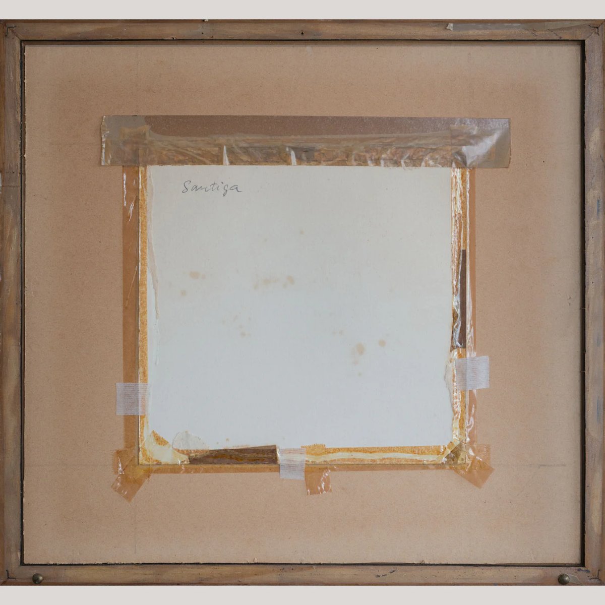 Landscape Study Inscribed On Reverse “santiga” – Oil And Mixed Media Painting-photo-3