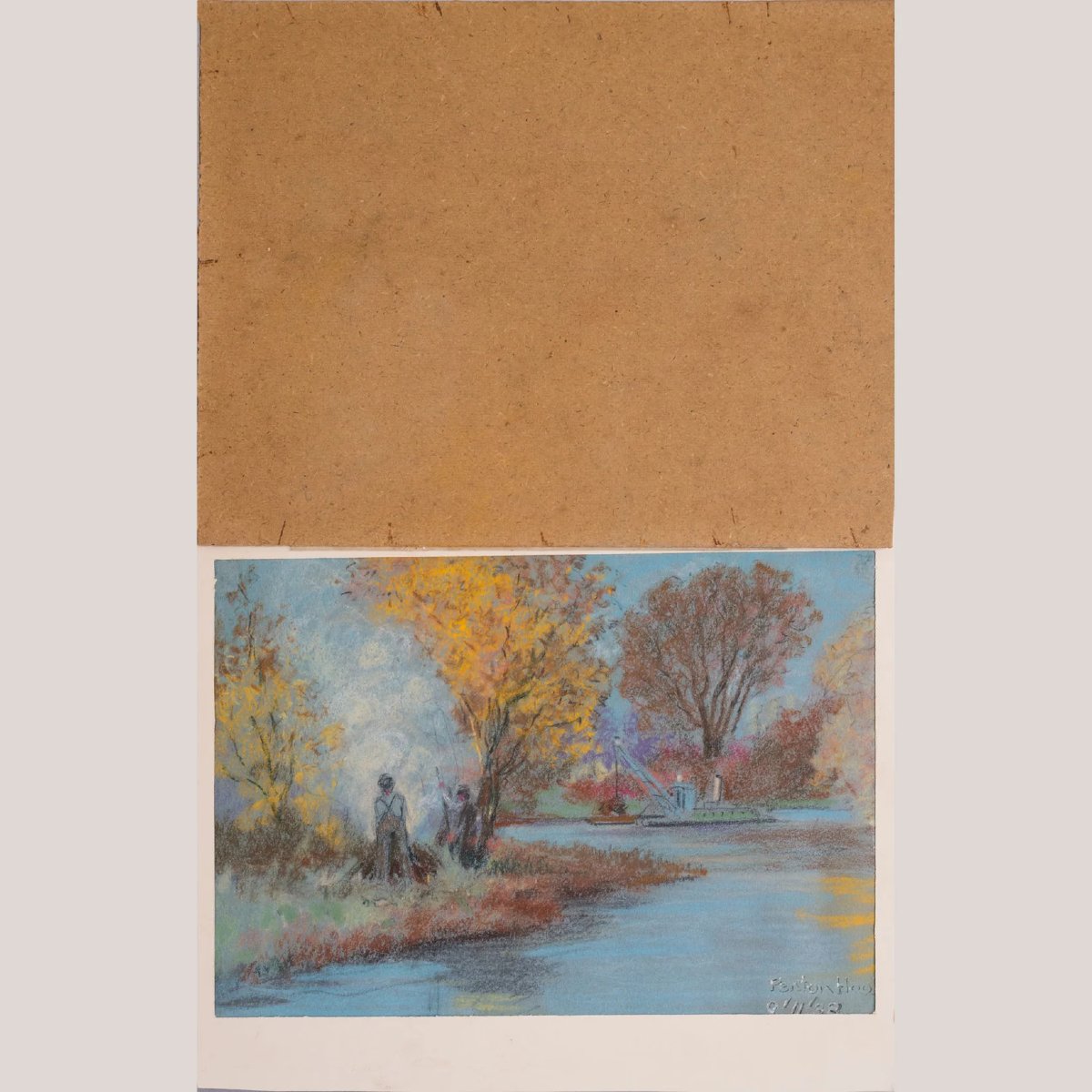 Jetée de Brighton et hôtel Royal Albion, 1938 – Croquis original au crayon-photo-2