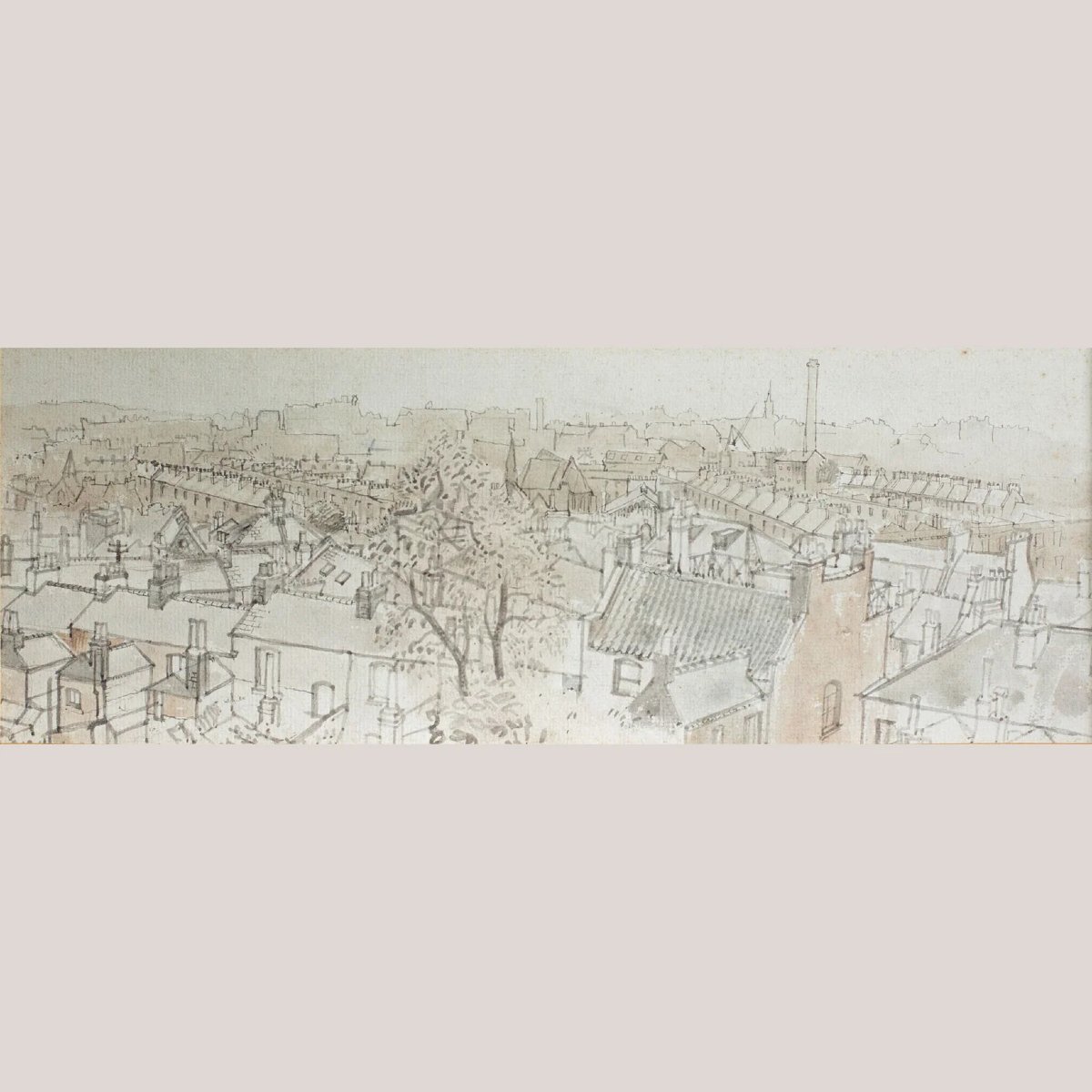 Vue de Point Hill – J. Ward (inscription au verso) – Dessin original au crayon-photo-2
