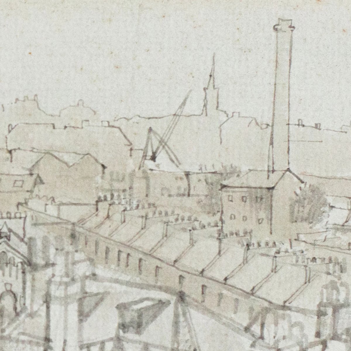 Vue de Point Hill – J. Ward (inscription au verso) – Dessin original au crayon-photo-4