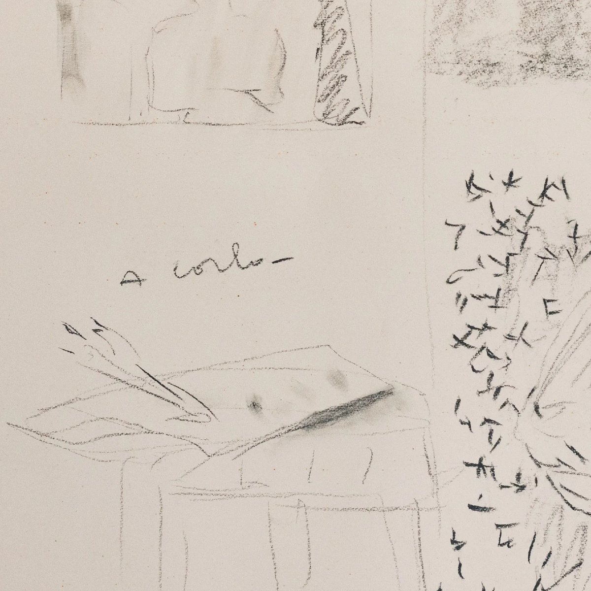 Étude de portrait – Artiste inconnu, 1962 – Esquisse moderniste originale-photo-2
