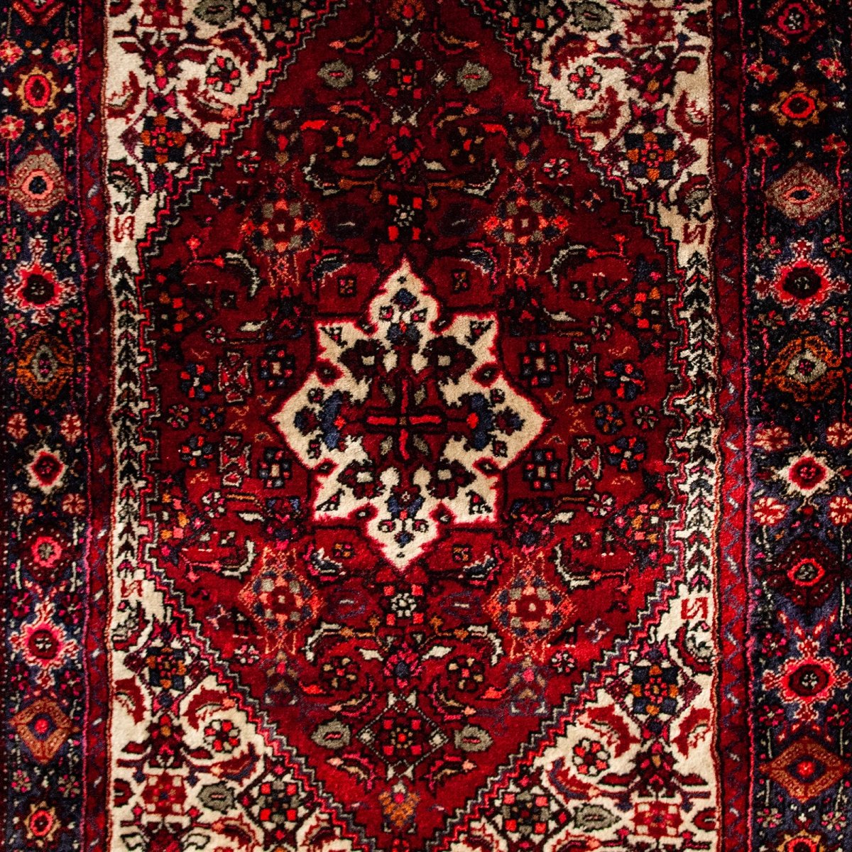 Vintage Persian Hamadan Rug – Hand-knotted Wool-photo-2