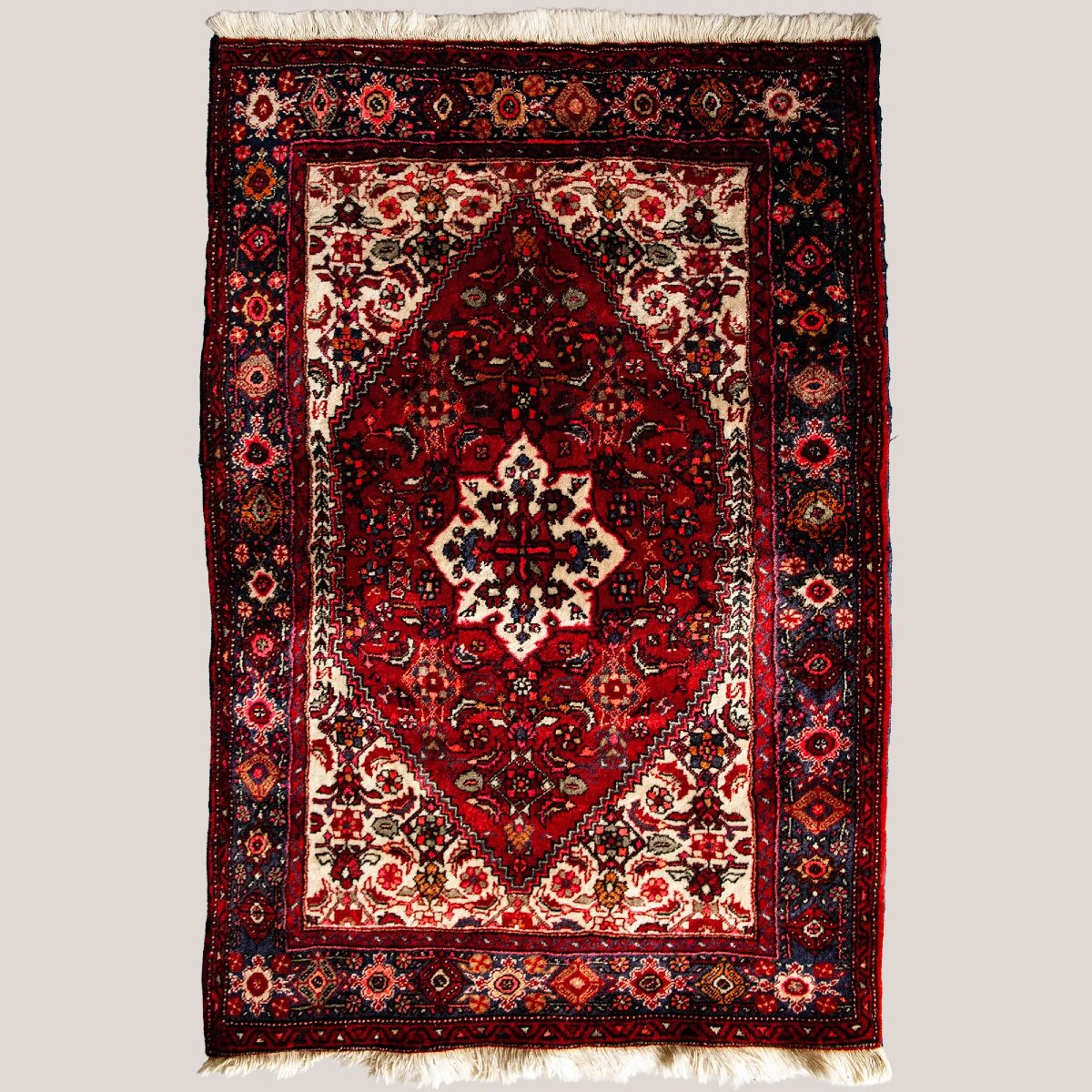 Vintage Persian Hamadan Rug – Hand-knotted Wool