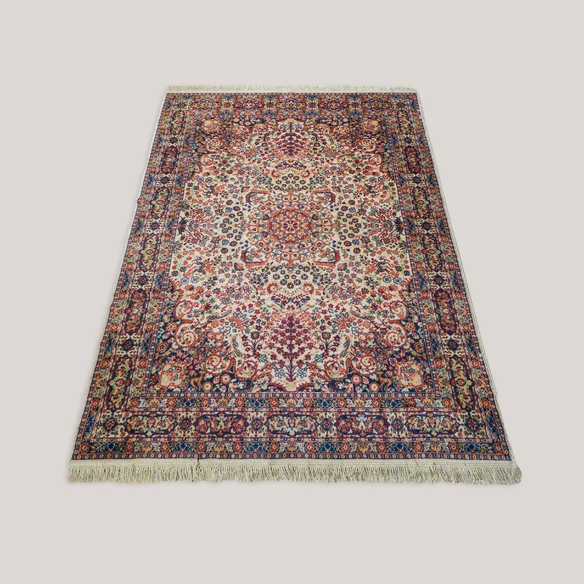 Tapis persan Kerman vintage noué à la main 255 cm × 170 cm-photo-2
