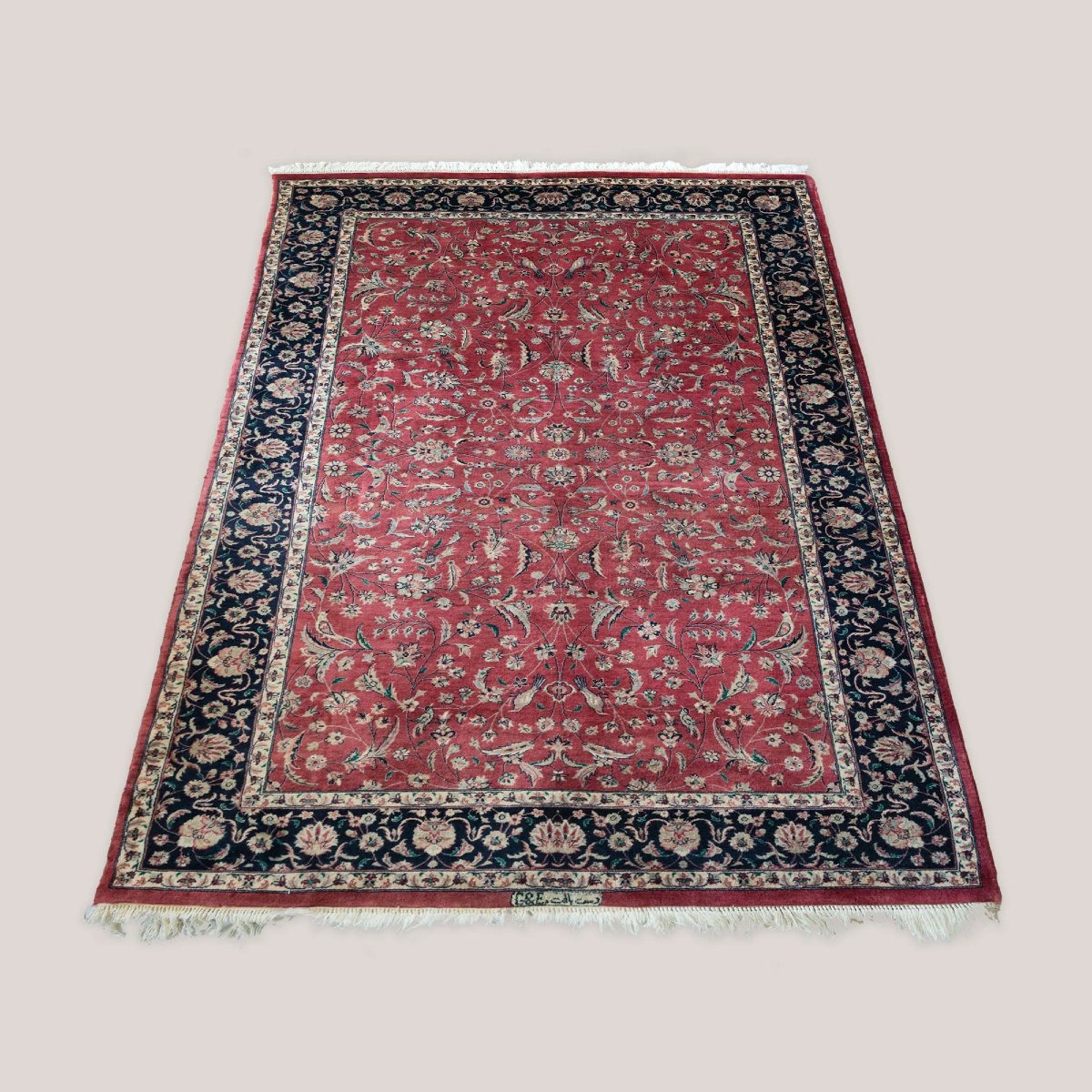 Tapis Tabriz vintage noué à la main et signé, 258 × 158 cm-photo-2
