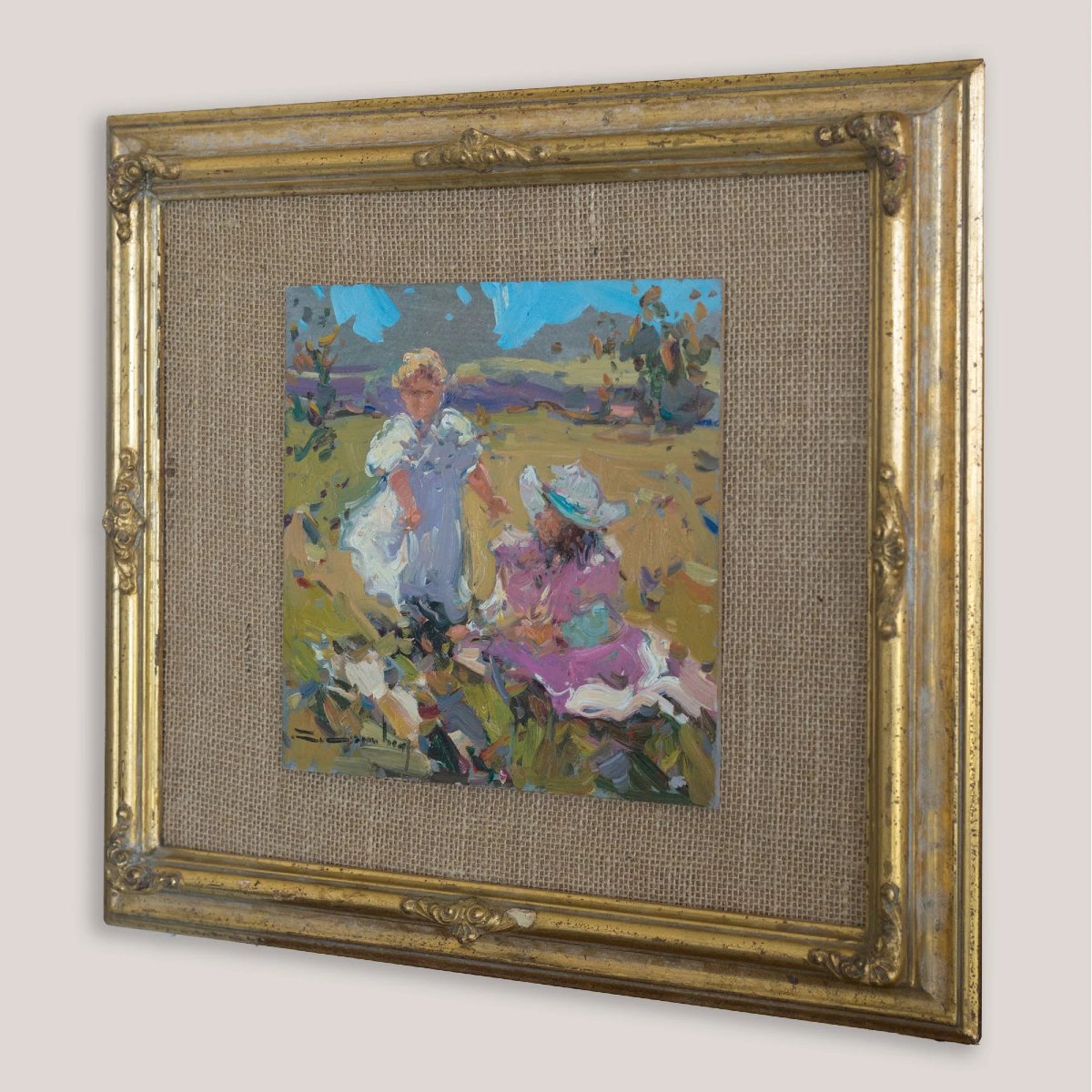 Deux peintures impressionnistes à l'huile sur panneau représentant des paysages côtiers et rura-photo-4