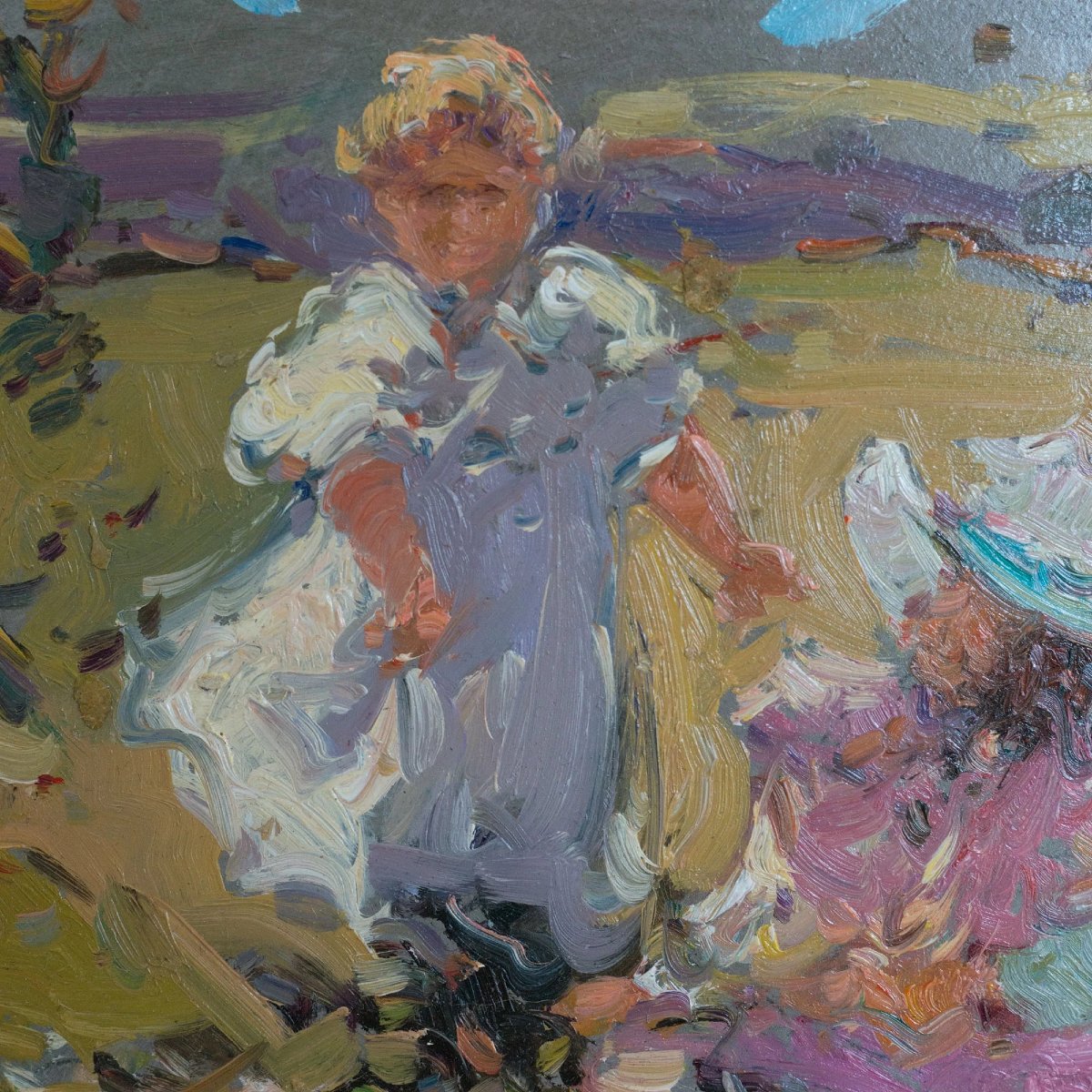 Deux peintures impressionnistes à l'huile sur panneau représentant des paysages côtiers et rura-photo-2