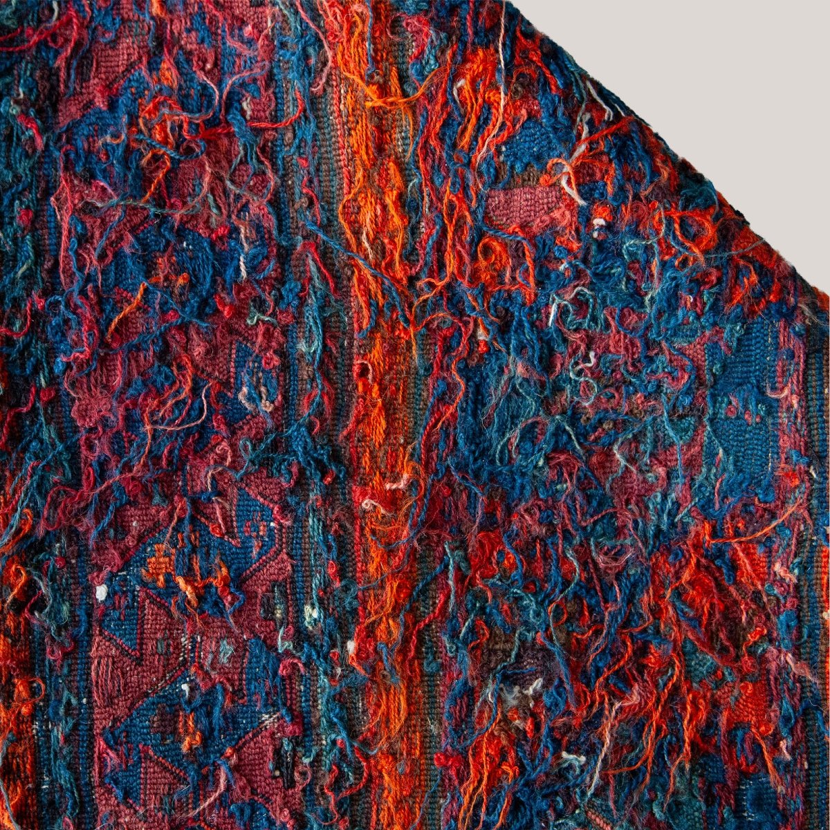 Textile tissé à plat brodé Ersari turkmène vintage, 166 × 129 cm-photo-3