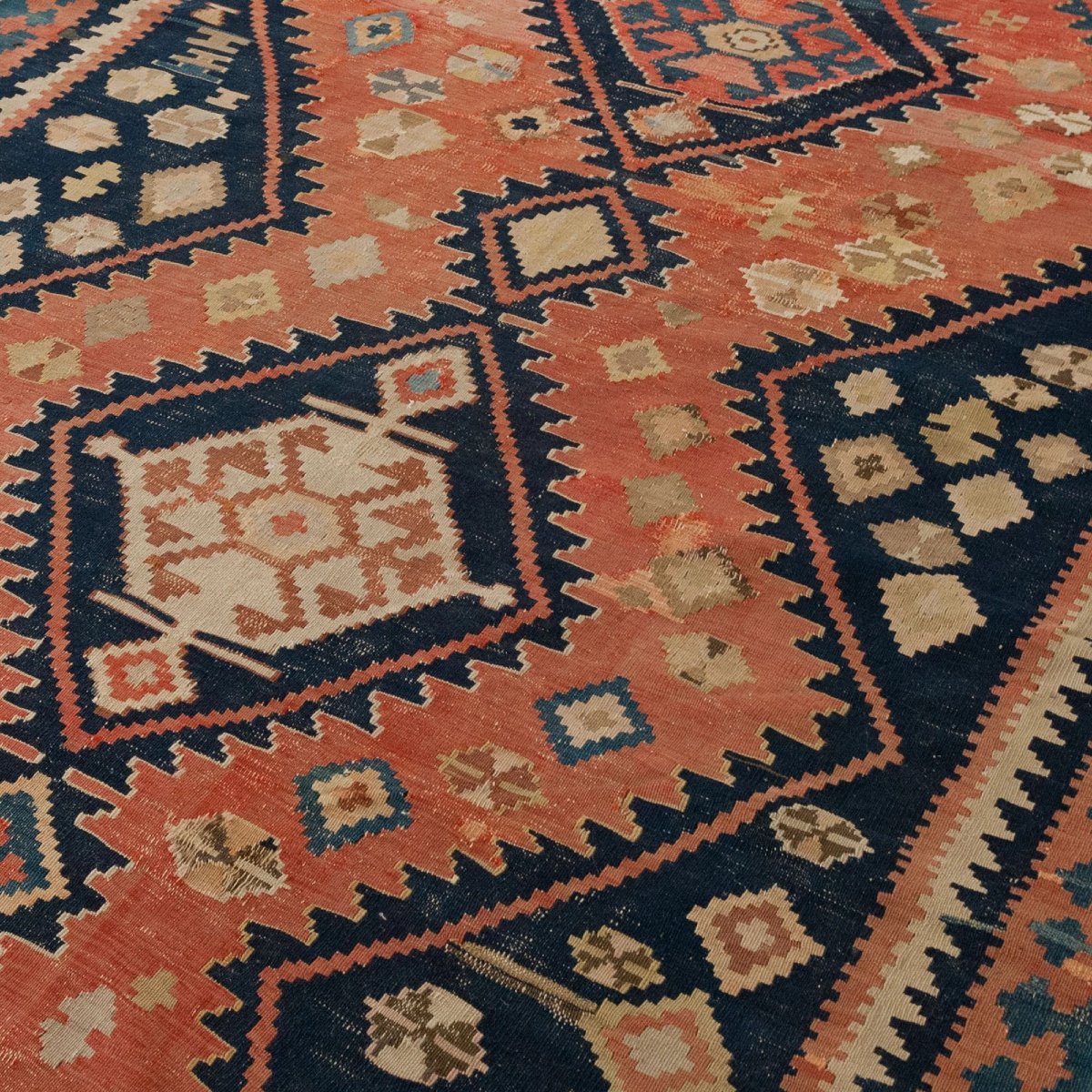 Large Vintage Hand-knotted Caucasian Kazak Kilim Runner - 370 × 165 Cm-photo-4