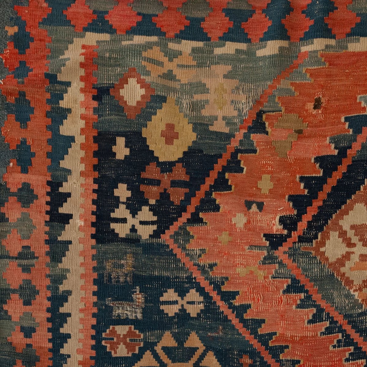 Large Vintage Hand-knotted Caucasian Kazak Kilim Runner - 370 × 165 Cm-photo-1