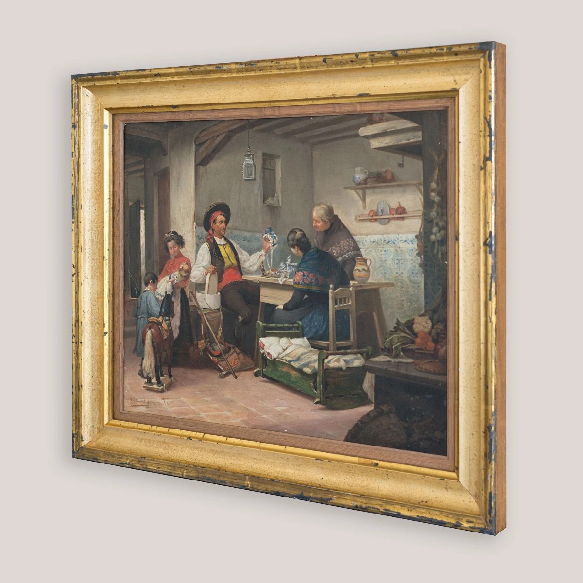 Vendeur de jouets ambulant par Tomás García Sampedro (1860-1937) - Huile sur panneau, 1899-photo-3