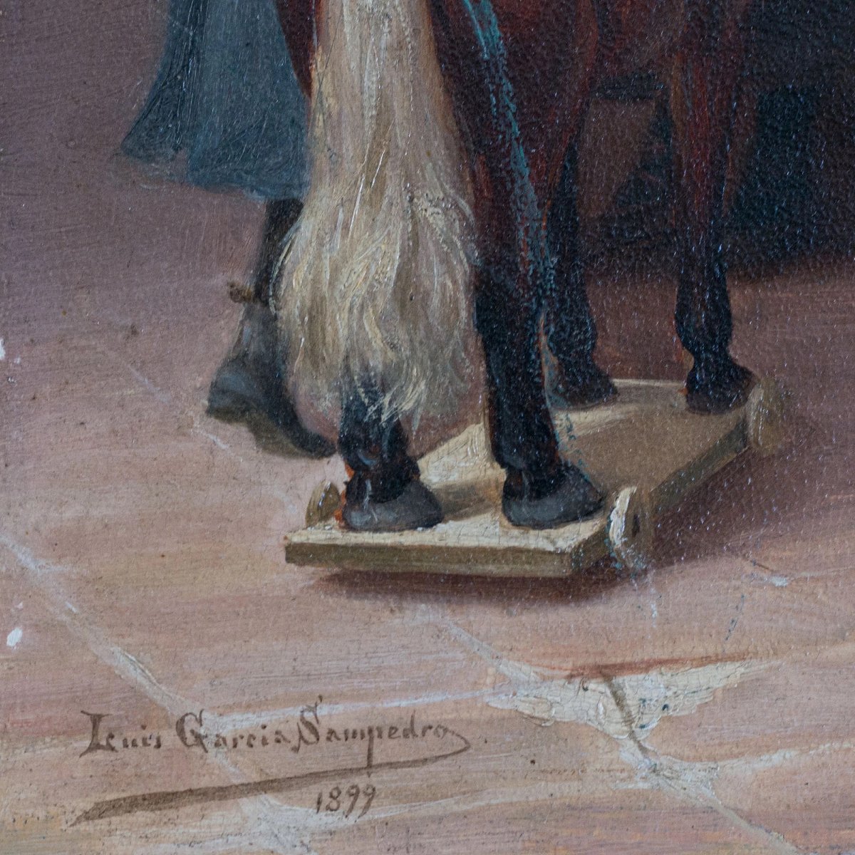Vendeur de jouets ambulant par Tomás García Sampedro (1860-1937) - Huile sur panneau, 1899-photo-4