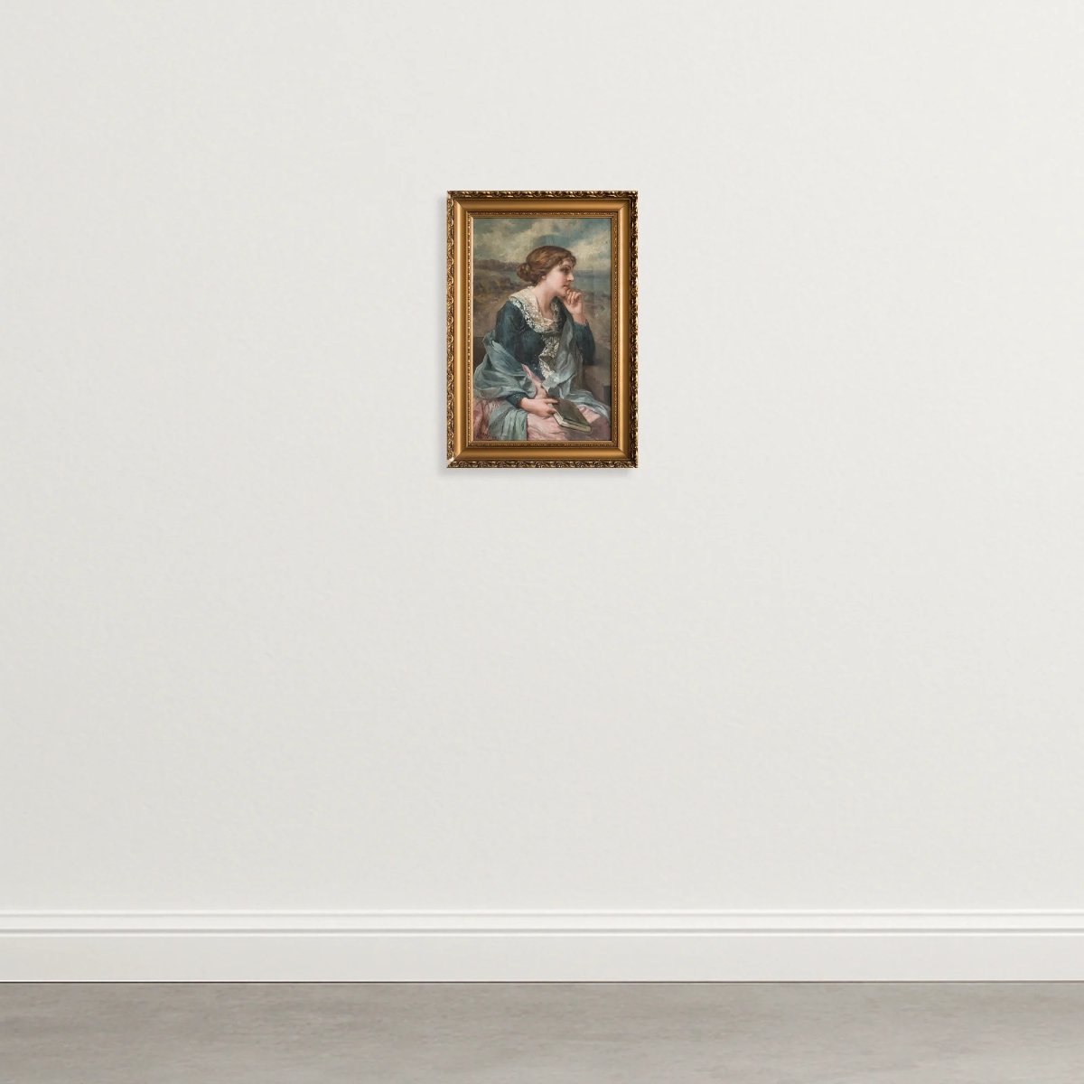 Portrait d'une jeune femme lisant – Huile sur toile d'Antonio García Mencía (1849–1920)-photo-2