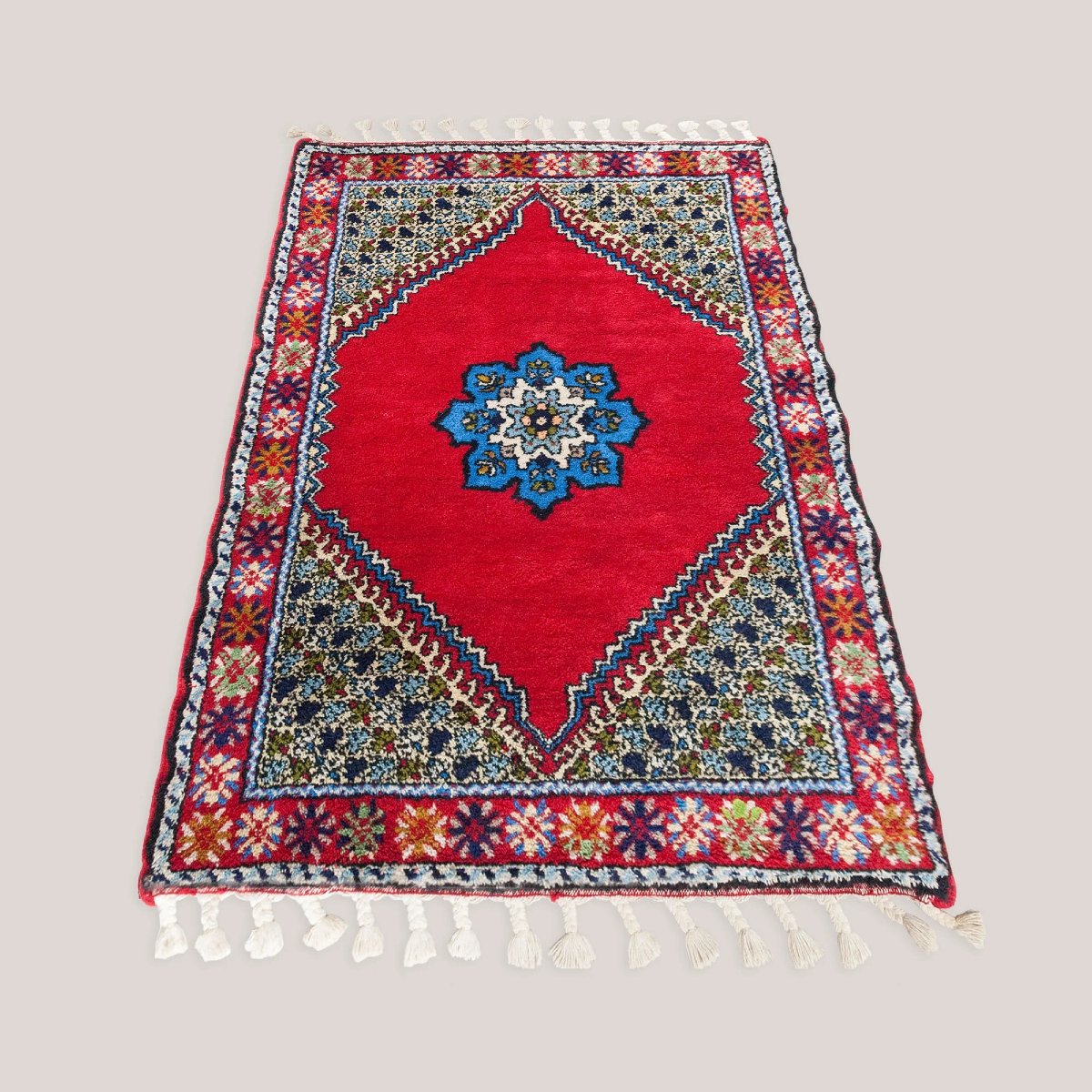 Tapis berbère marocain vintage en laine noué à la main - 180 × 123 cm-photo-2