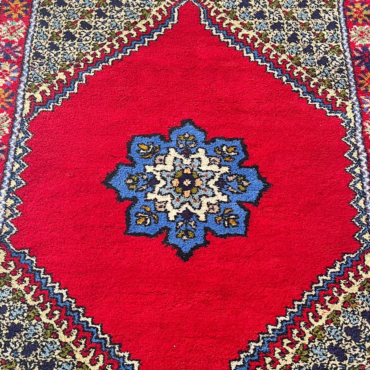 Tapis berbère marocain vintage en laine noué à la main - 180 × 123 cm-photo-3